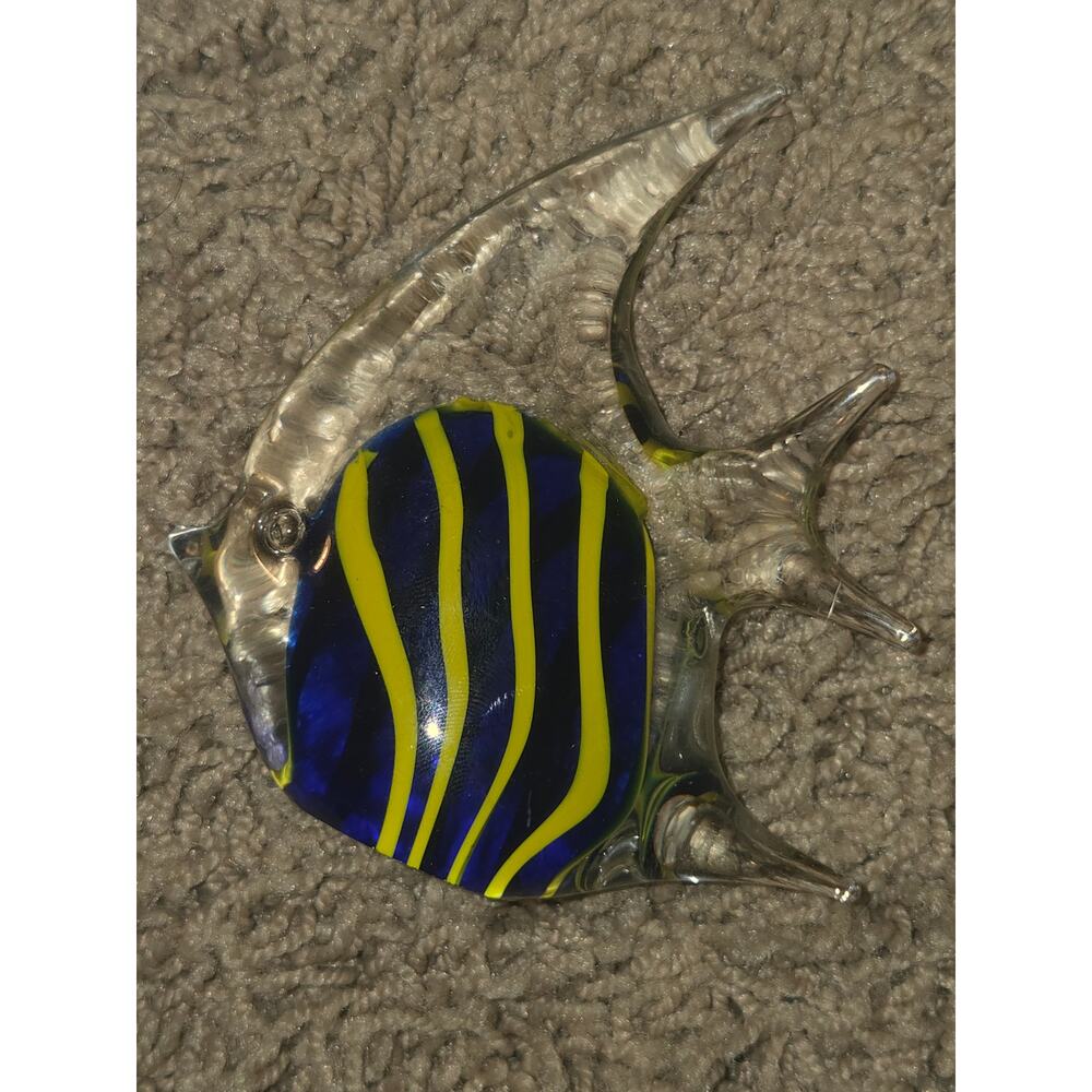 Murano Tropical Glass Fish (Blue/Yellow)
